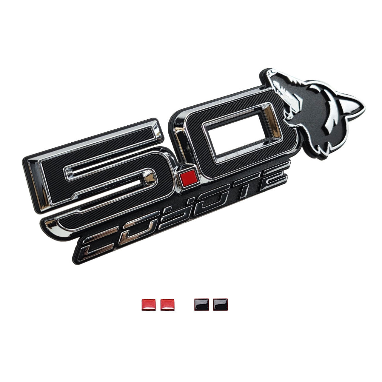 15-25 Ford Mustang UPR 85108-003 Howling Coyote 5.0 Fender Emblems (7.25" x 2.25" x .250") VA 2-296-717