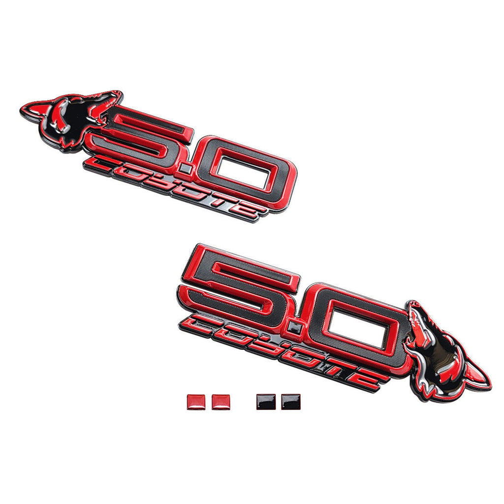 15-25 Ford Mustang UPR 85108-002 Howling Coyote 5.0 Fender Emblems (7.25" x 2.25" x .250") VA 2-296-717