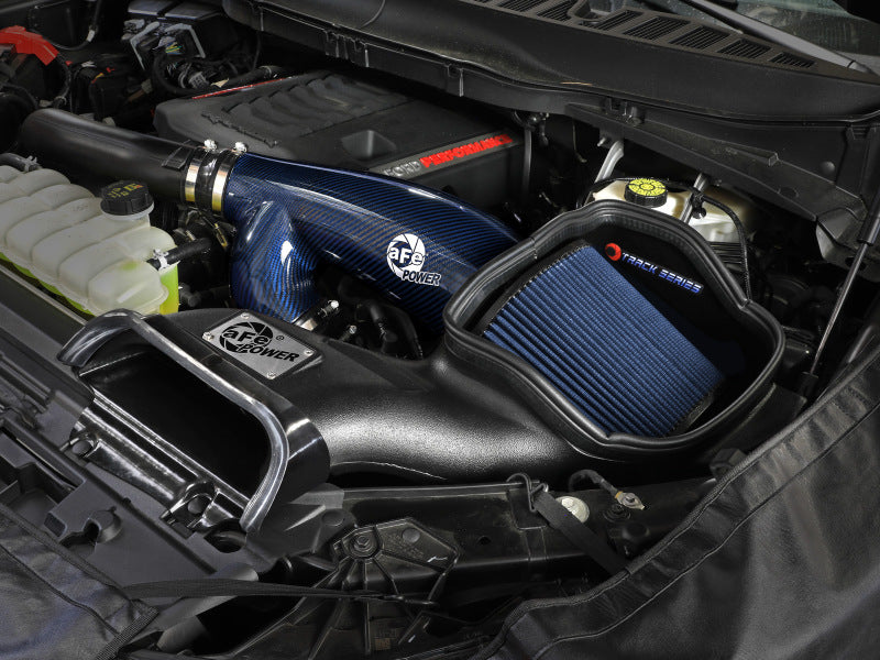 17-25 Ford F-150/Raptor / 18-25 Expedition/Navigator aFe 57-10031RL Track Series Blue Kevlar Carbon Fiber C/A Intake System w/Black Pro 5R Filter
