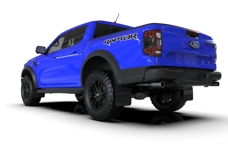 23-25 Ford Ranger Raptor Rally Armor MF123-UR-BLK-BL Black UR Mud Flap Blue Logo