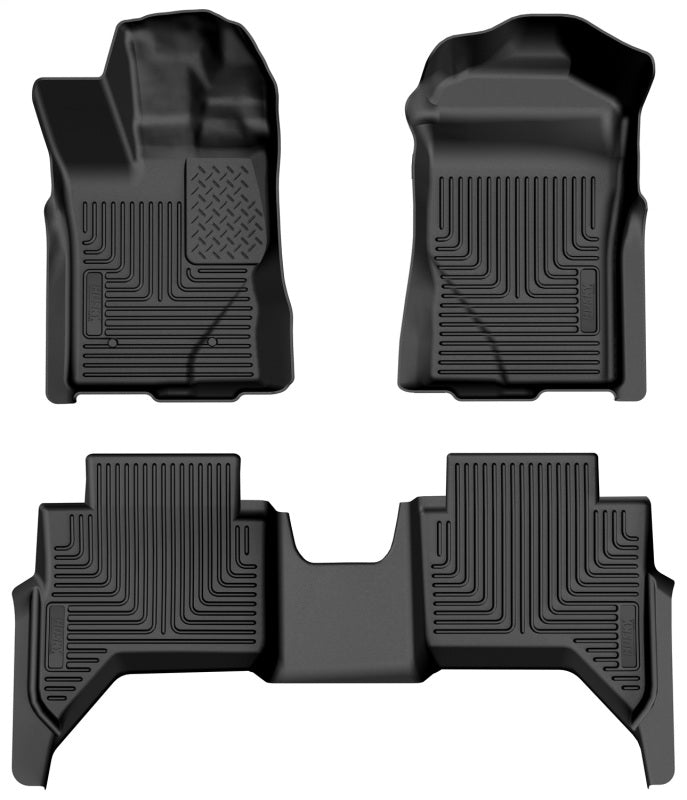 19-25 Ford Ranger CC/SuperCrew Husky Liners 94171 Weatherbeater Front & 2nd Seat Floor Liners - Black