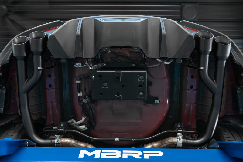 2018-2020 Ford Mustang GT 5.0L MBRP Armor BLK 2.5in Black Coated Non Active Dual Axle Back Exhaust - 4in Dual Wall Tips