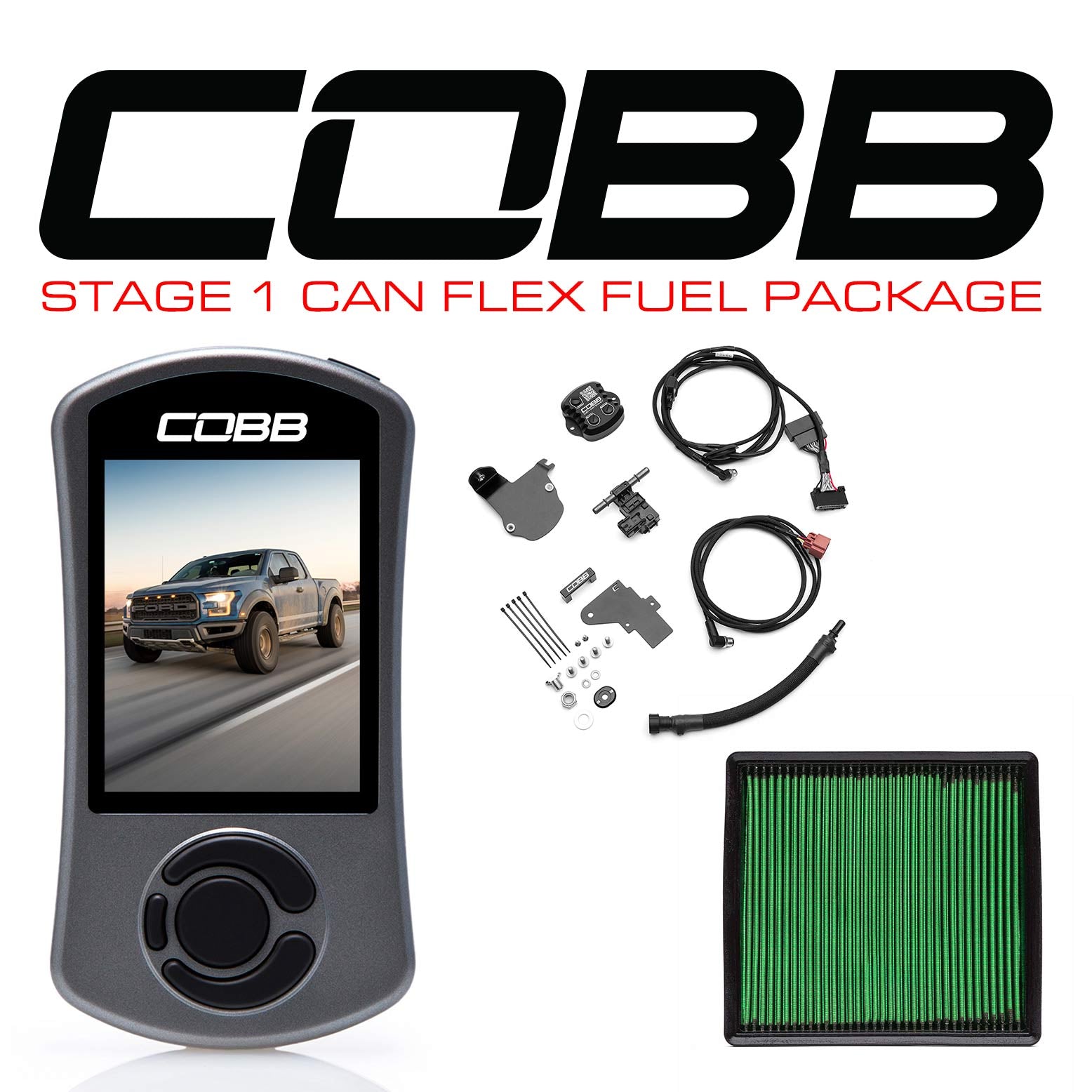 COBB Tuning 0050010-FF Stage 1 Can Flex Fuel Power Package for 17-20 F-150 Raptor Ecoboost