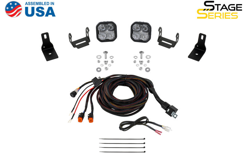 22-24 Ford Maverick Diode Dynamics DD7758 C2 Sport Stage Series Ditch Light Kit White Combo