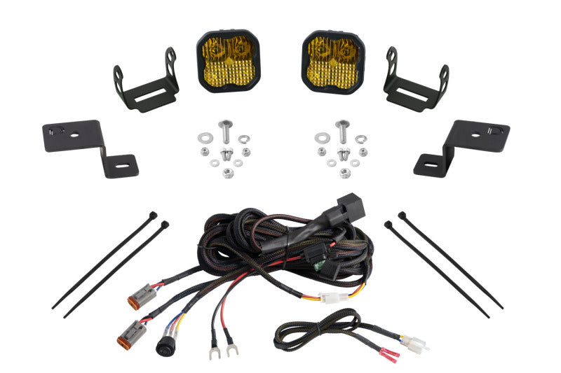 21-25 Ford F-150 Diode Dynamics DD7372 SS3 Stage Series Backlit Ditch Light Kit - Yellow Pro Combo