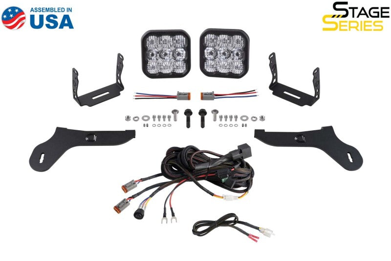 17-20 Ford Raptor Diode Dynamics DD7351 SS5 Bumper LED Pod Light Kit - Yellow Pro Driving